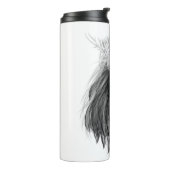 Schwarze Löwe mit Antlerkrone und Monogramm Thermosbecher (Nach links gedreht)