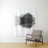 Schwarze Löwe mit Antlerkrone und Monogramm Wandteppich (Beispiel)