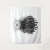 Schwarze Löwe mit Antlerkrone und Monogramm Wandteppich (Vorderseite)