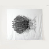 Schwarze Löwe mit Antlerkrone und Monogramm Wandteppich (Vorderseite (Horizontal))