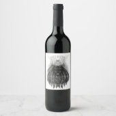 Schwarze Löwe mit Antlerkrone und Monogramm Weinetikett (Vorderseite)