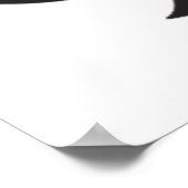 Schwarze Löwen Kopf auf weißem Hintergrundplakat Poster (Ecke)