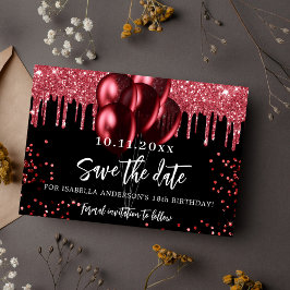 Schwarze Luftballons Glitzer Geburtstagsparty Save The Date