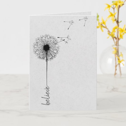 Schwarze Lüster glauben an Inspiration Karte (Gelbe Blume)