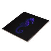 Schwarze Luxe-Fliese 4 mit violettblauem Seepferdc Fliese (Seite)