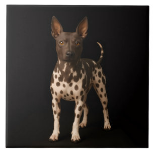 Schwarze Luxe-Fliese mit haarlosem Terrierhund Fliese
