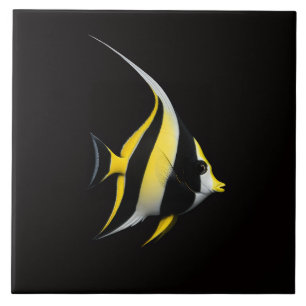 Schwarze Luxe-Fliese mit Moorish Idol Fliese