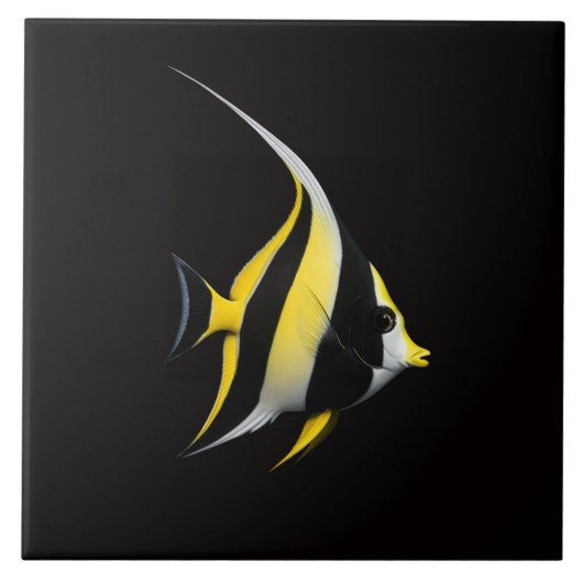 Schwarze Luxe-Fliese mit Moorish Idol Fliese (Vorderseite)