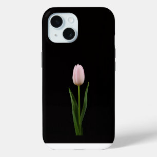 Schwarze Luxe-iPhone 15-Hülle, Blush Pink Tulpe Case-Mate iPhone Hülle
