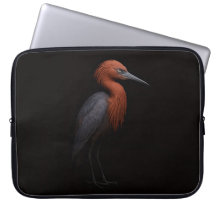 Schwarze Luxe-Laptop-Hülle, Rötlicher Seidenreiher