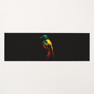 Schwarze Luxe-Yogamatten mit Regenbogen-Vogel Yogamatte