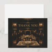Schwarze Luxus-Dankeskarten | Opulent Postkarte (Vorne/Hinten)