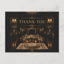 Schwarze Luxus-Dankeskarten | Opulent
