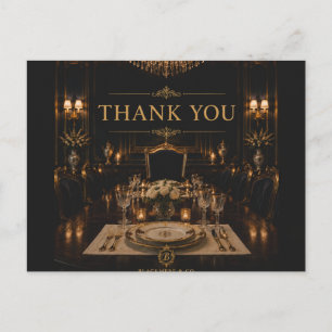 Schwarze Luxus-Dankeskarten Opulent Postkarte