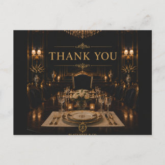 Schwarze Luxus-Dankeskarten-Postkarte | Opulent Postkarte
