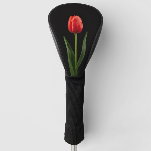 Schwarze Luxus-Golf_Driver-Abdeckung mit Rubinrote Golf Headcover (Vorderseite)