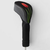 Schwarze Luxus-Golf_Driver-Abdeckung mit Rubinrote Golf Headcover (angewinkelt)