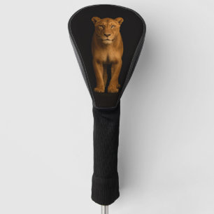 Schwarze Luxus-Golf-Treiberabdeckung, Edle Löwin Golf Headcover