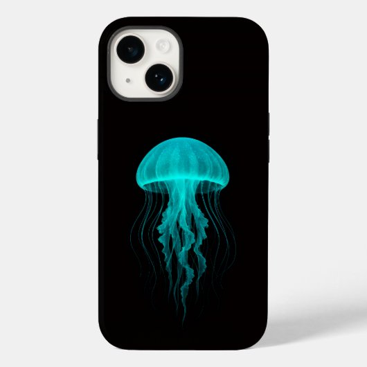 Schwarze Luxus-iPhone 14 Hülle Mate, Neon-Grüne Qu (Rückseite)