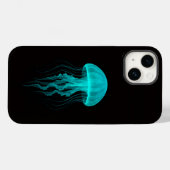 Schwarze Luxus-iPhone 14 Hülle Mate, Neon-Grüne Qu (Rückseite (Horizontal))