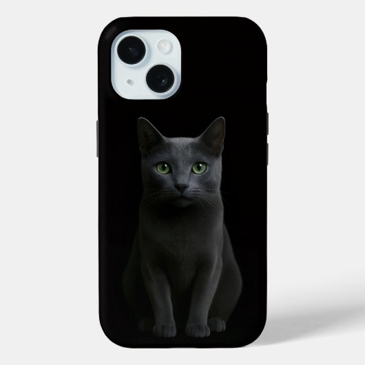 Schwarze Luxus-iPhone 15 Case-Mate mit Russisch Bl iPhone Hülle (Rückseite)