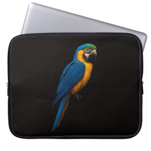 Schwarze Luxus-Laptop-Hülle Blaue Gelbe Ara-Papage Laptopschutzhülle