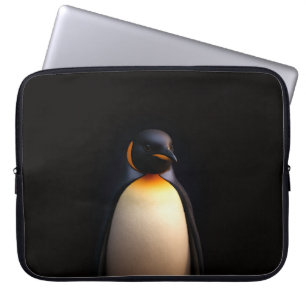 Schwarze Luxus-Laptop-Hülle, Kaiserpinguin Laptopschutzhülle
