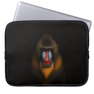 Schwarze Luxus-Laptop-Hülle, Mandrill-Affe Laptopschutzhülle