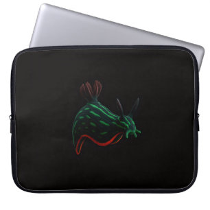 Schwarze Luxus-Laptoptasche 4, Neon-Seeschnecke Laptopschutzhülle