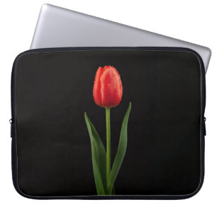 Schwarze Luxus-Laptoptasche 4, Rubintulpe Laptopschutzhülle