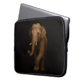Schwarze Luxus-Laptoptasche, Indischer Elefant Laptopschutzhülle (Vorderseite Links)