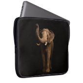 Schwarze Luxus-Laptoptasche 'Mächtiger Elefant' Laptopschutzhülle (Vorne Rechts)