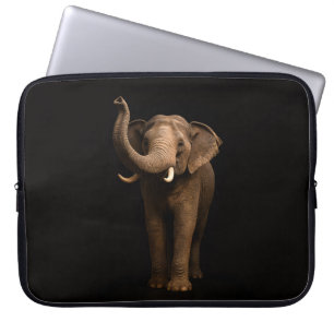 Schwarze Luxus-Laptoptasche 'Mächtiger Elefant' Laptopschutzhülle