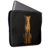 Schwarze Luxus-Laptoptasche mit elegantem Gepard Laptopschutzhülle (Vorne Rechts)