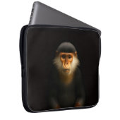 Schwarze Luxus-Laptoptasche mit Rotem Douc Langur Laptopschutzhülle (Vorne Rechts)