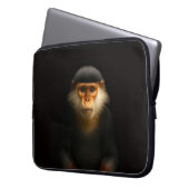 Schwarze Luxus-Laptoptasche mit Rotem Douc Langur Laptopschutzhülle (Vorderseite Links)