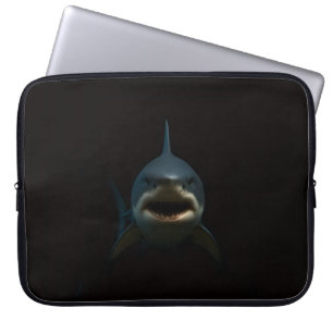 Schwarze Luxus-Laptoptasche mit Weißem Hai, Great  Laptopschutzhülle