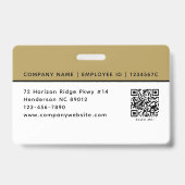 Schwarze Luxus-Mitarbeiter-Foto-ID mit QR-Code Ausweis (Rückseite)