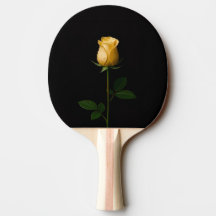 Schwarze Luxus-Ping-Pong-Schläger mit sonnengelber