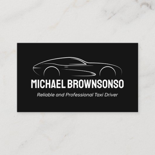 Schwarze Luxusauto-Illustrationsdesign Visitenkarte (Vorderseite)