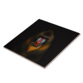 Schwarze Luxusfliese 4 mit exotischem Mandrill-Aff Fliese (Seite)