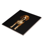 Schwarze Luxusfliese 4 mit freundlichem Beagle Fliese (Seite)
