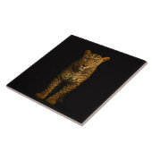 Schwarze Luxusfliese 4 mit majestätischem Leoparde Fliese (Seite)