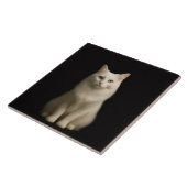 Schwarze Luxusfliese 4 mit Türkischer Angora-Katze Fliese (Seite)