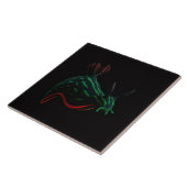 Schwarze Luxusfliese mit neon-grüner Meeresschneck Fliese (Seite)