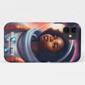 SCHWARZE MÄDCHEN-ASTRONAUT-INSPIRATION Case-Mate iPhone HÜLLE (Rückseite (Horizontal))