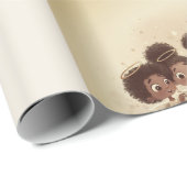 Schwarze Mädchen-Engel-Weihnachtschor-Geschenkpapi Geschenkpapier (Rolleneckpunkt)