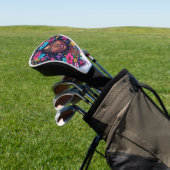 Schwarze Mädchen Golf leuchtende Blumen Headcover (In SItu)
