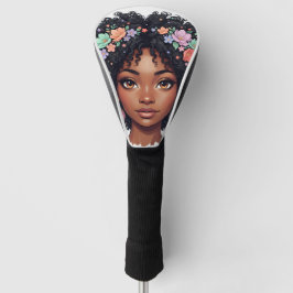 Schwarze Mädchen Golf verrückte Blumen-Afro Headcover