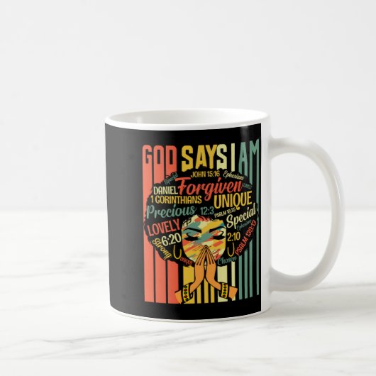 Schwarze Mädchen Gott sagt ich bin Schwarz Monat d Kaffeetasse (Rechts)